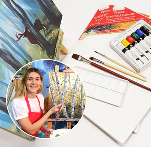 Brush Party Club Subscription - Free access to all live online Brush Party events plus unlimited access to recordings of over 280 past online painting tutorials - 10% off art materials from The Brush Party Shop and 10% off in-venue events