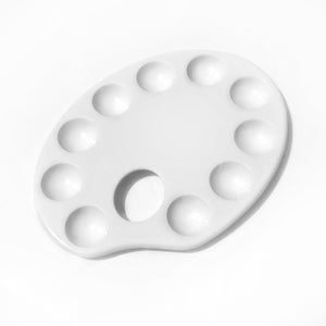 Plastic artist's paint palette with 10 wells