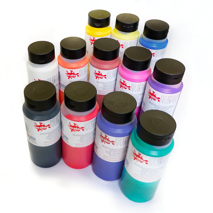 Scolasystem Acrylic Paint - (500ml bottle) - Available in 12 vibrant colours