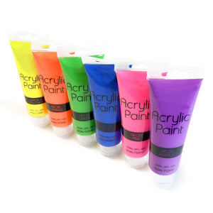 1 tube of Acrylic Neon Paint - Available in 6 vibrant neon colours - 120ml