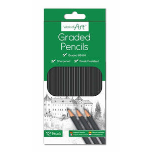 12 Pencils Graded 6B to 6H